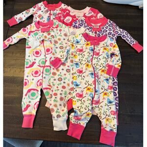Lot of 6 Hanna Andersson Baby Girl Pajamas Size 6-9 months